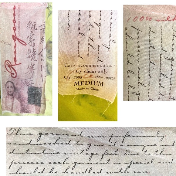 Rangoon chartreuse silk slip dress asymmetrical hem - Picture 15 of 16